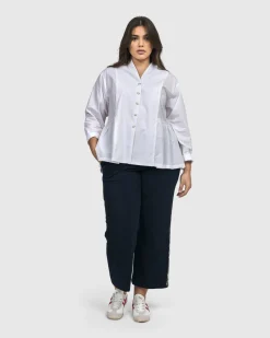 Women Alembika Tops & Tunics<Addison Peplum Blouse, White