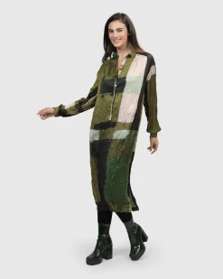 Women Alembika Plus<Al Fresco Shirt Dress, Olive
