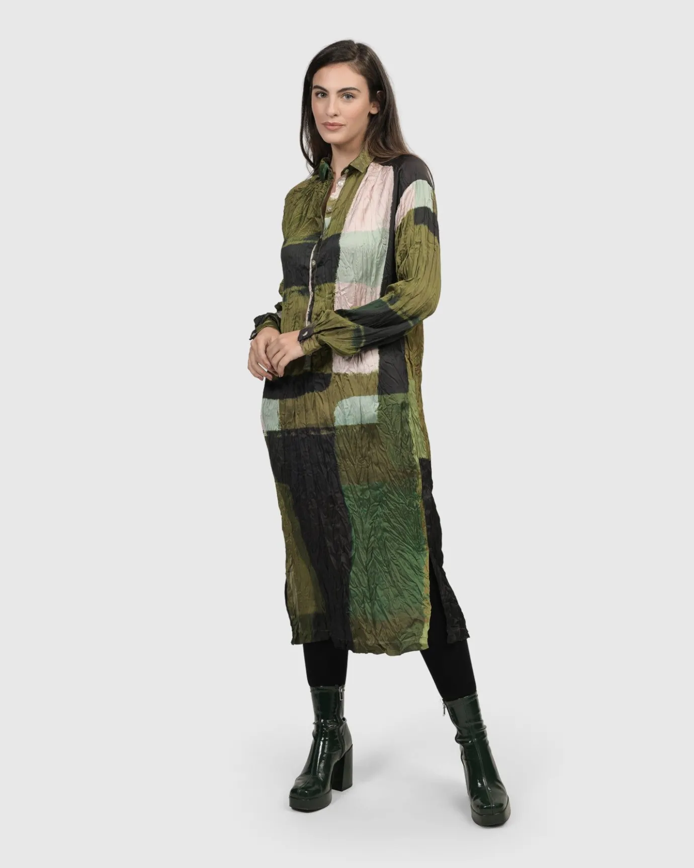 Women Alembika Plus<Al Fresco Shirt Dress, Olive