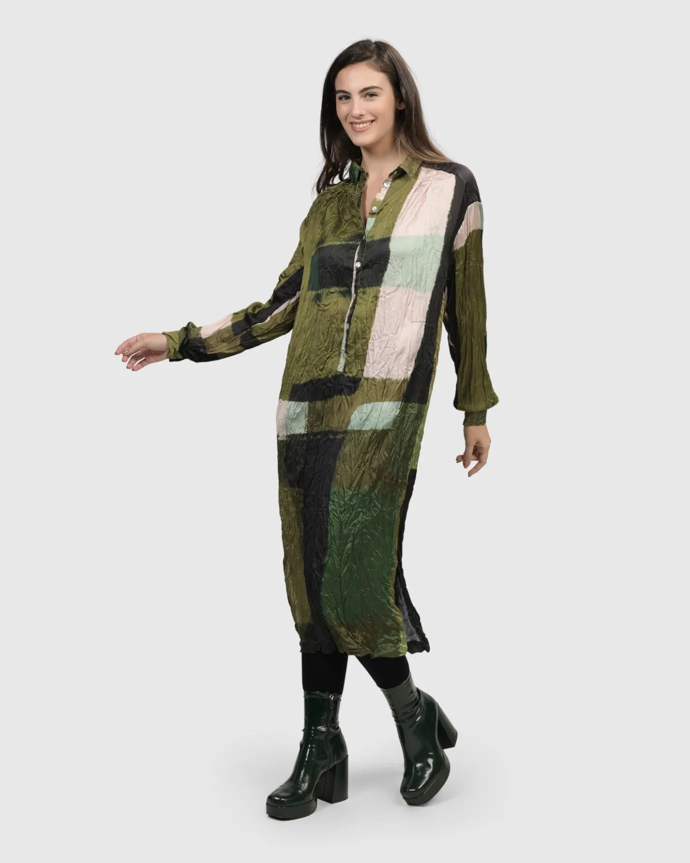 Women Alembika Dresses<Al Fresco Shirt Dress, Olive