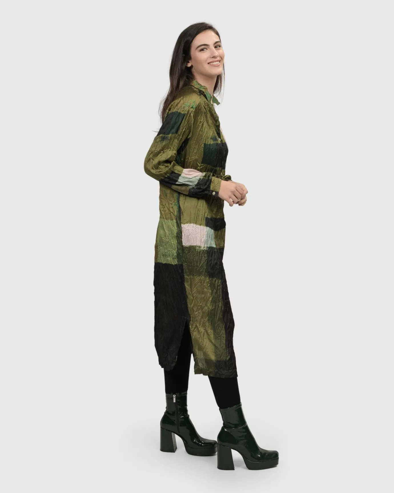 Women Alembika Dresses<Al Fresco Shirt Dress, Olive