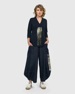 Women Alembika Tops & Tunics<Alaska V-Neck Top, Navy
