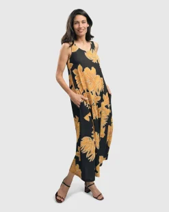 Women Alembika Plus<Aloha Sleeveless Maxi Dress, Gold