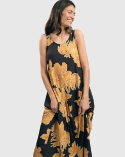 Women Alembika Dresses<Aloha Sleeveless Maxi Dress, Gold