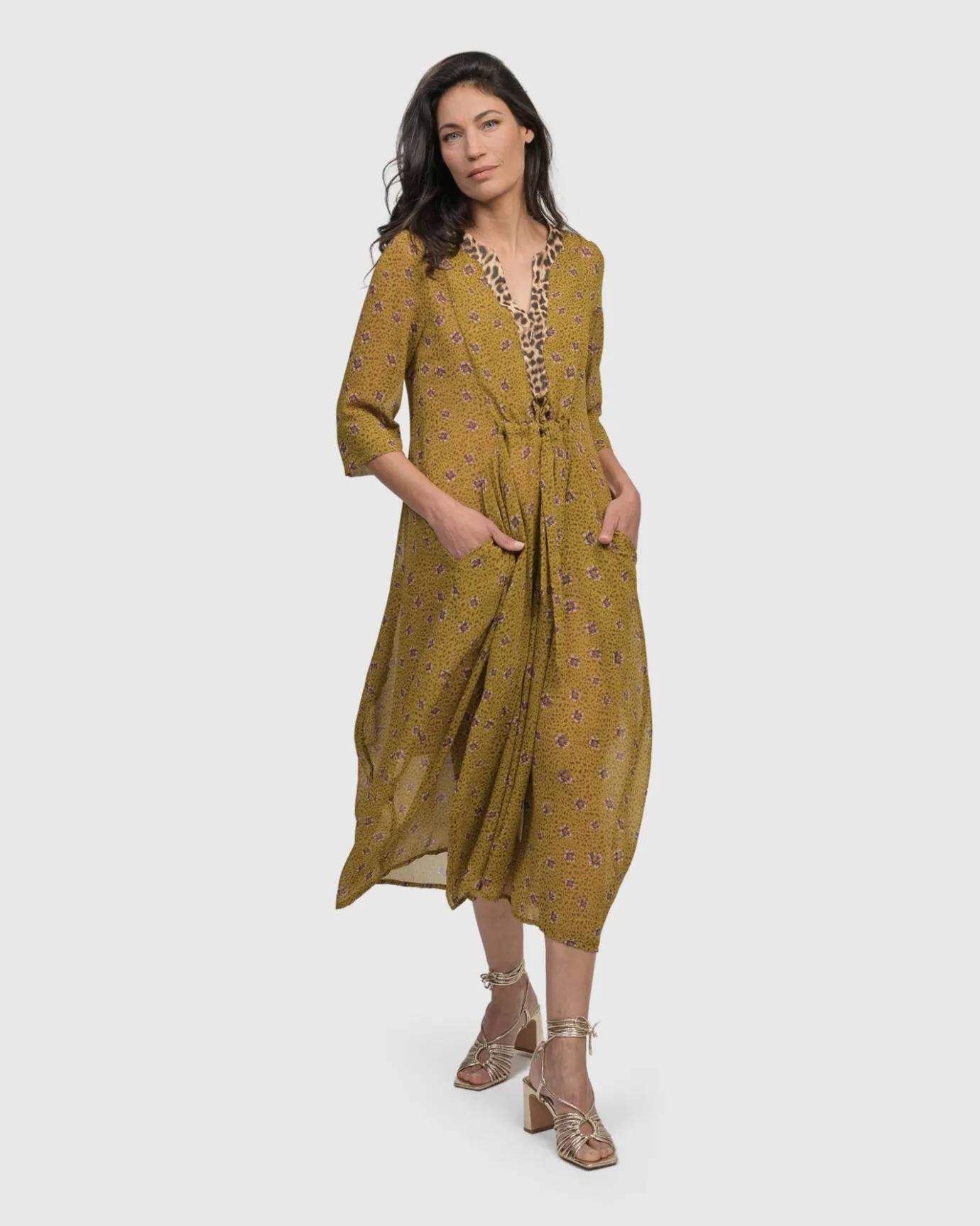 Women Alembika Dresses<Amelie V-Neck Caftan, Meadow