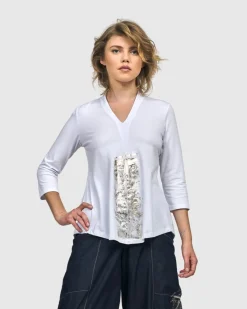Women Alembika Plus<Anchorage V-Neck Top, White