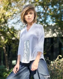 Women Alembika Plus<Anchorage V-Neck Top, White
