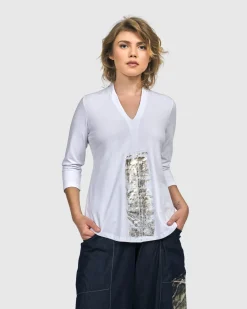 Women Alembika Tops & Tunics<Anchorage V-Neck Top, White