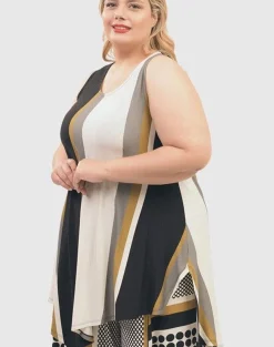 Women Alembika Tops & Tunics<Ani Sleeveless Tunic Top, Stripes