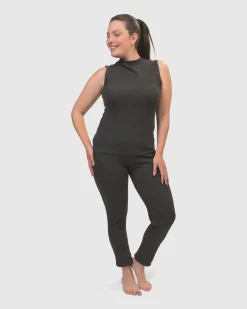Women Alembika Tops & Tunics<Asana High-Neck Top, Charcoal