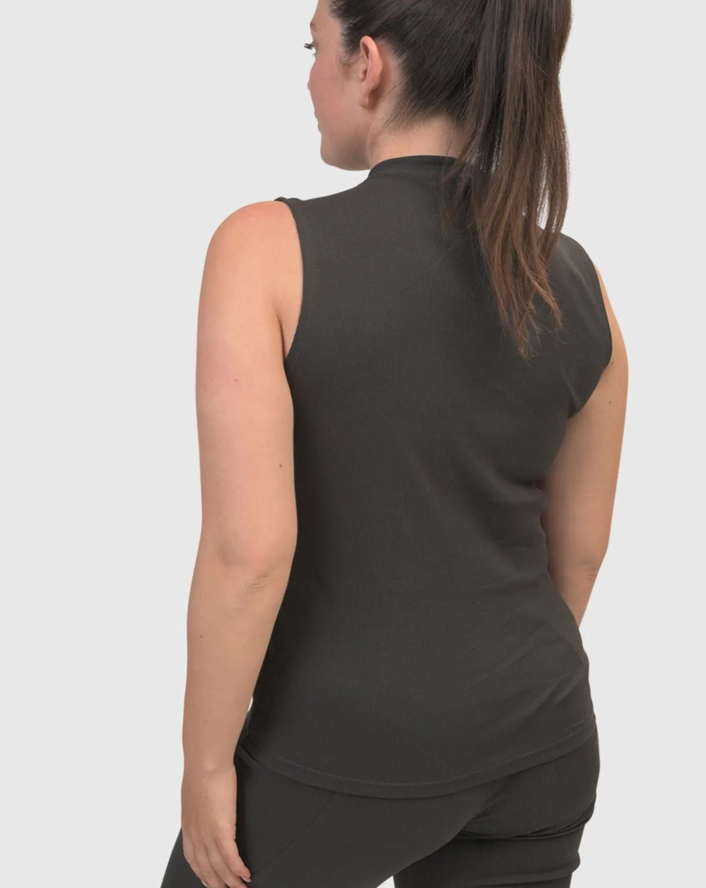 Women Alembika Tops & Tunics<Asana High-Neck Top, Charcoal