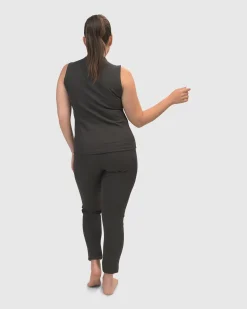 Women Alembika Tops & Tunics<Asana High-Neck Top, Charcoal