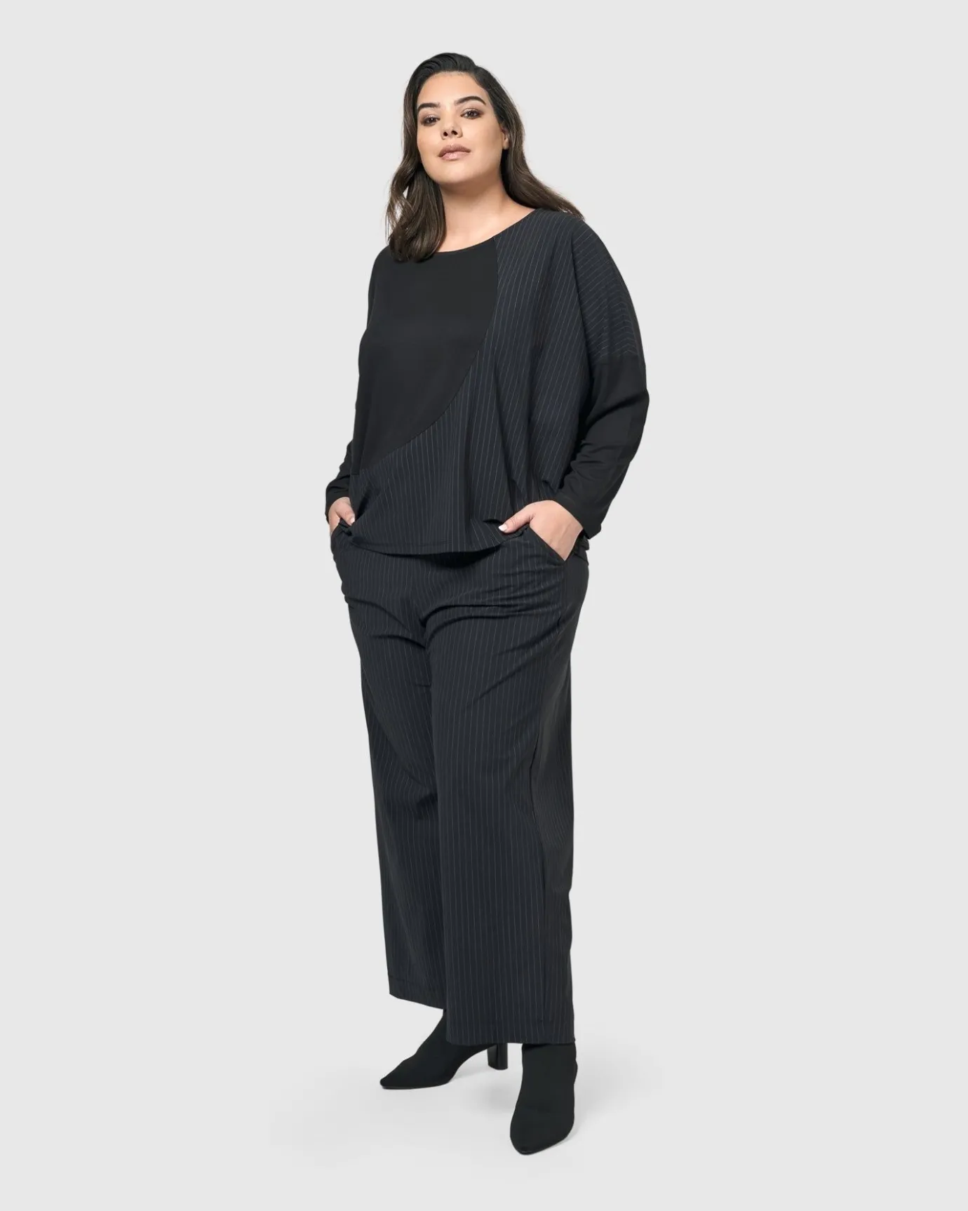 Women Alembika Tops & Tunics<Audrey Relaxed Top, Pinstripes
