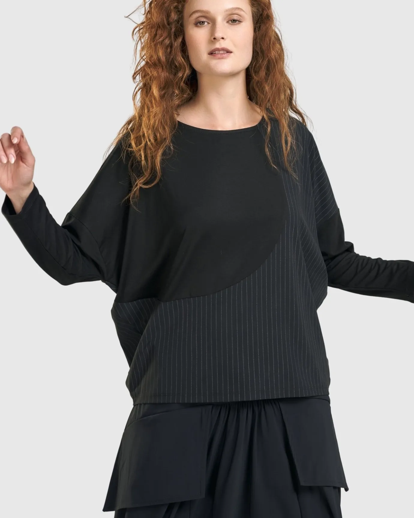 Women Alembika Tops & Tunics<Audrey Relaxed Top, Pinstripes