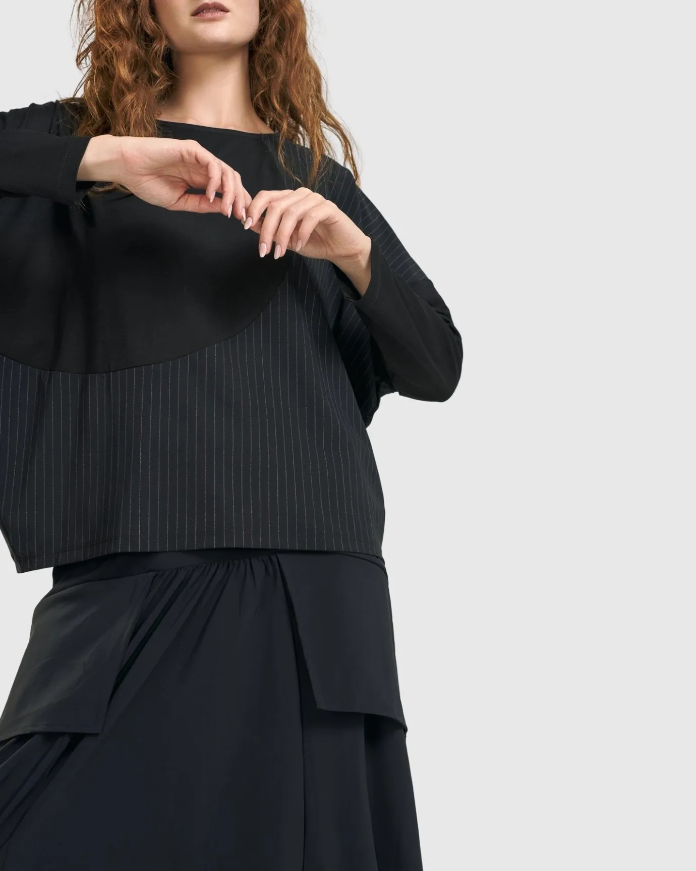Women Alembika Tops & Tunics<Audrey Relaxed Top, Pinstripes