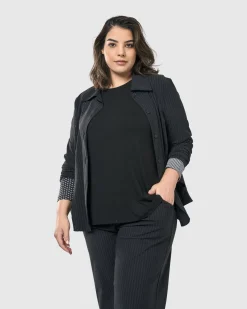 Women Alembika Jackets<Audrey Shirt Jacket, Pinstripes