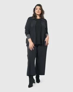 Women Alembika Jackets<Audrey Shirt Jacket, Pinstripes
