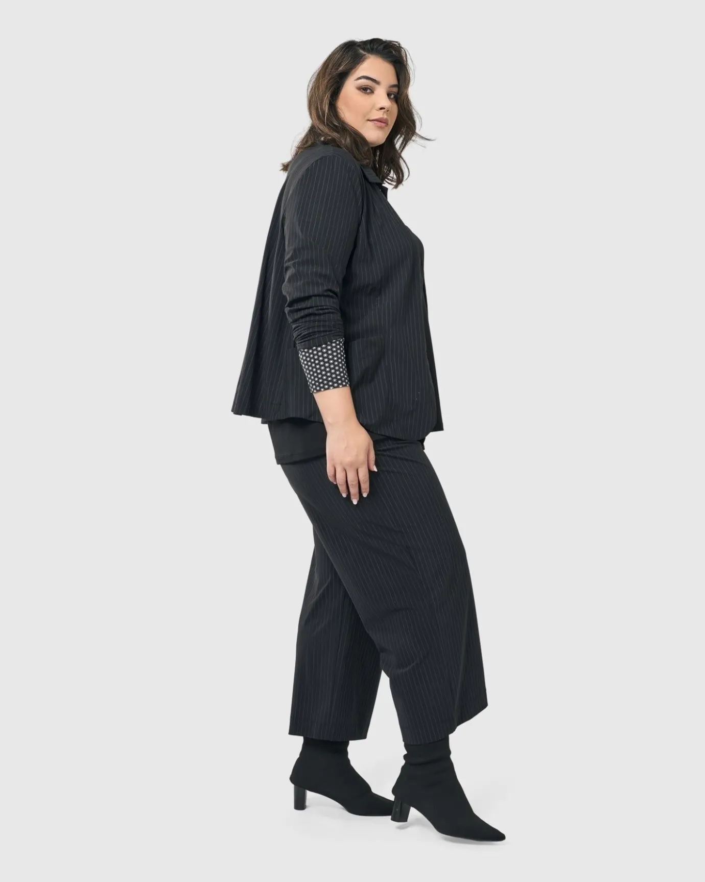 Women Alembika Jackets<Audrey Shirt Jacket, Pinstripes