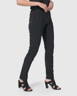 Women Alembika Pants & Skirts<Audrey Slim Pants, Pinstripes