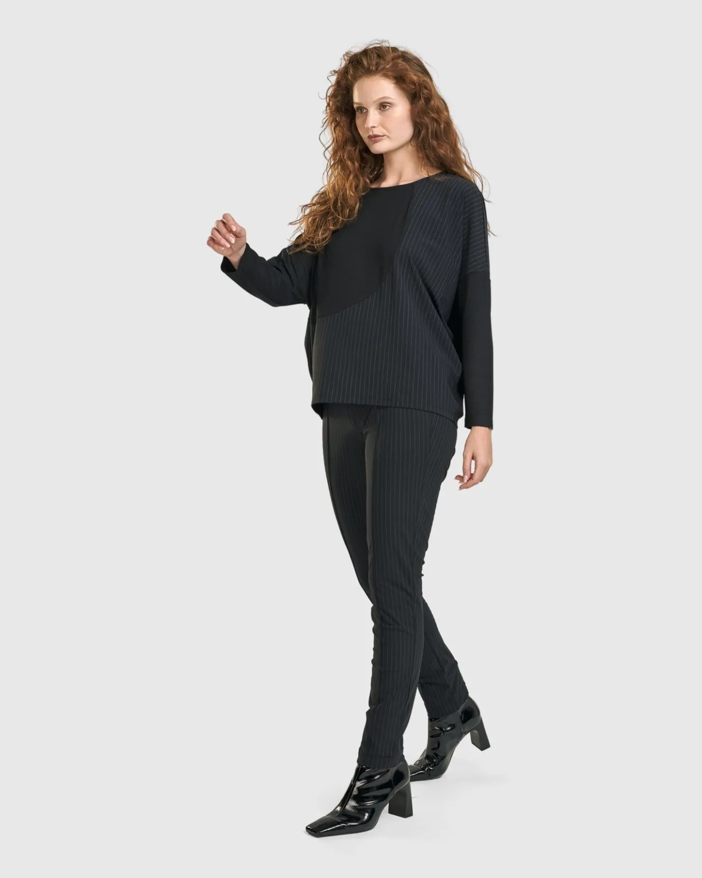 Women Alembika Pants & Skirts<Audrey Slim Pants, Pinstripes