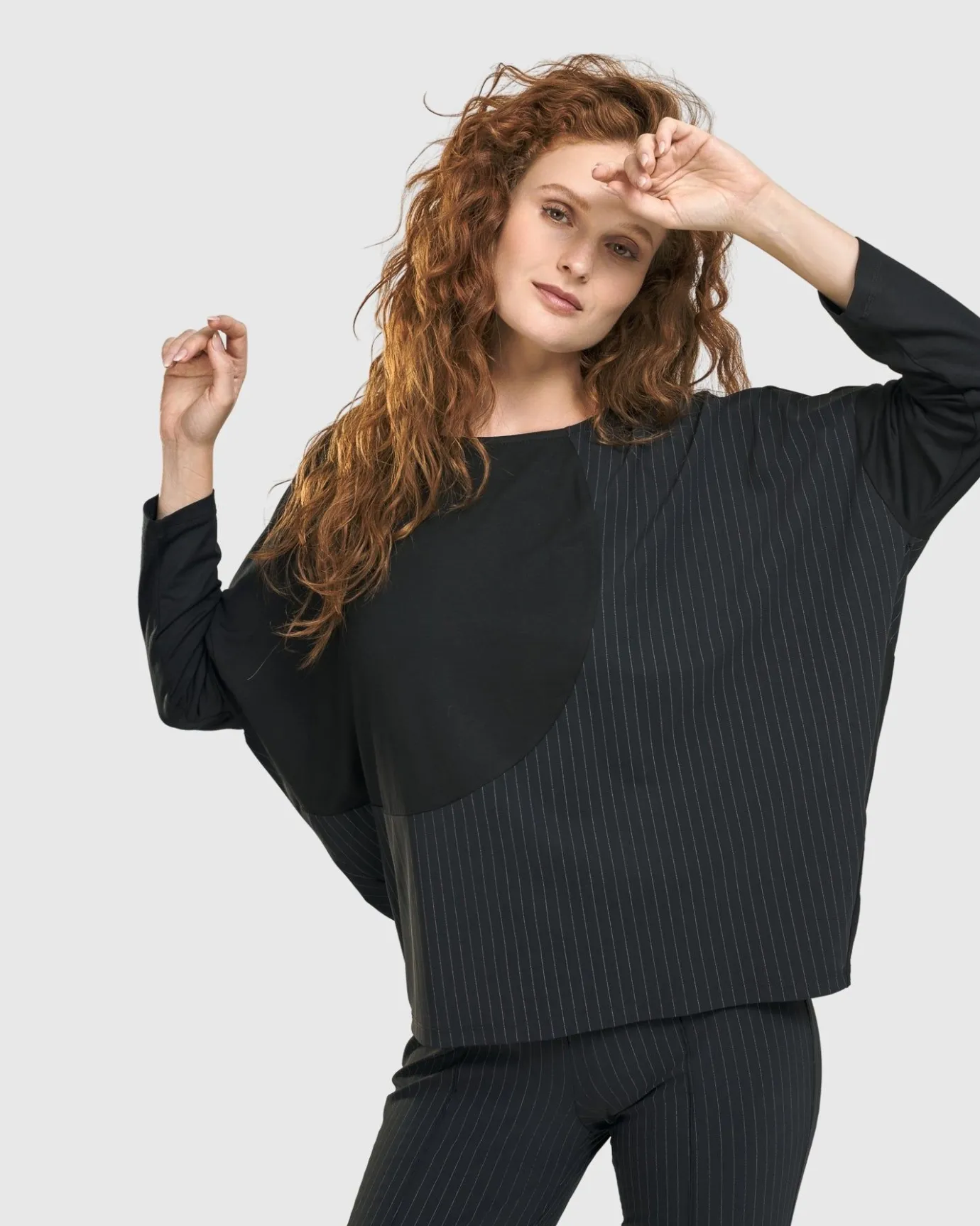 Women Alembika Pants & Skirts<Audrey Slim Pants, Pinstripes