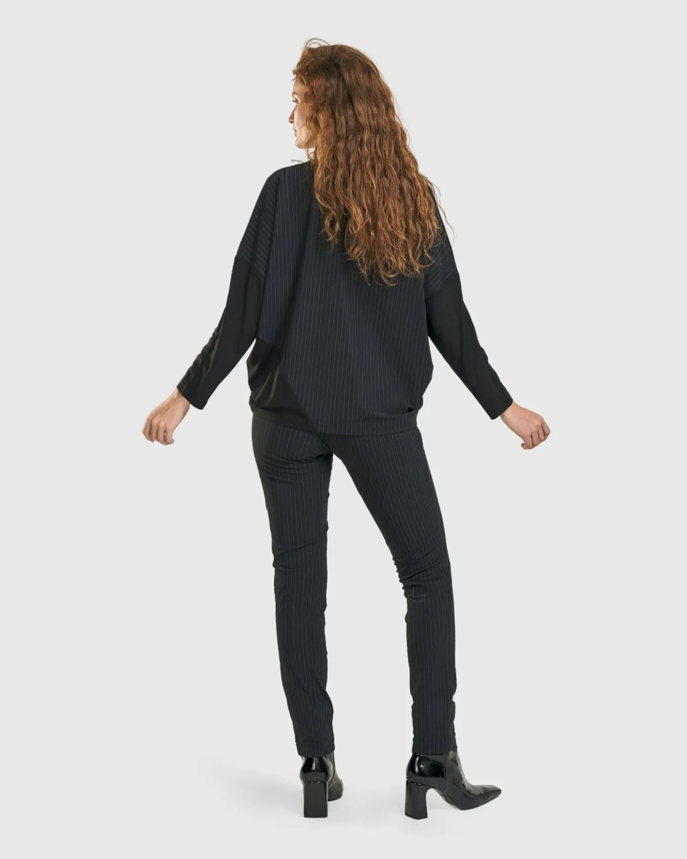 Women Alembika Pants & Skirts<Audrey Slim Pants, Pinstripes