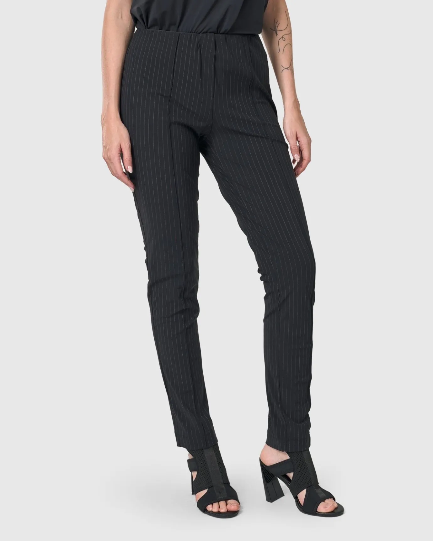 Women Alembika Pants & Skirts<Audrey Slim Pants, Pinstripes