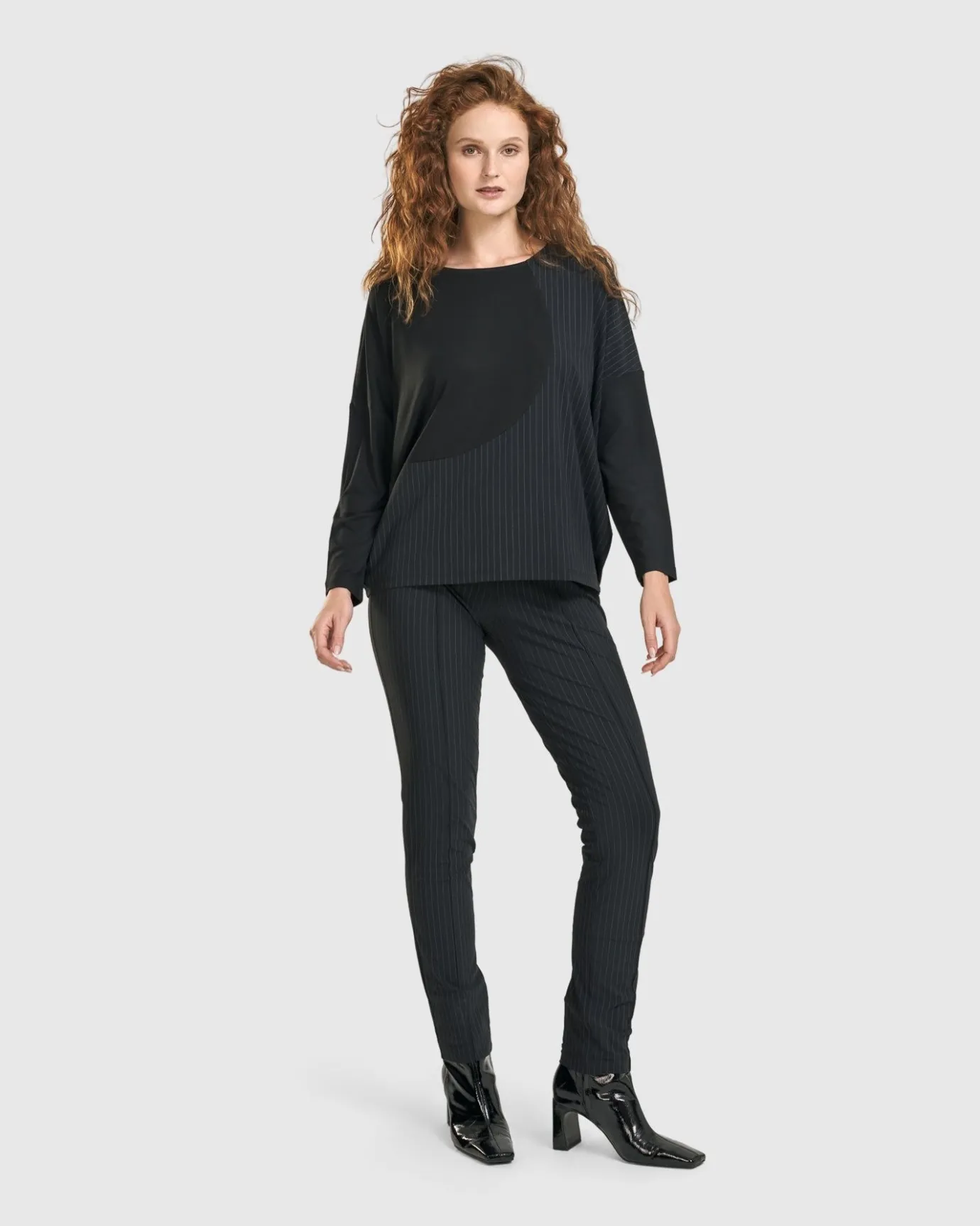 Women Alembika Pants & Skirts<Audrey Slim Pants, Pinstripes