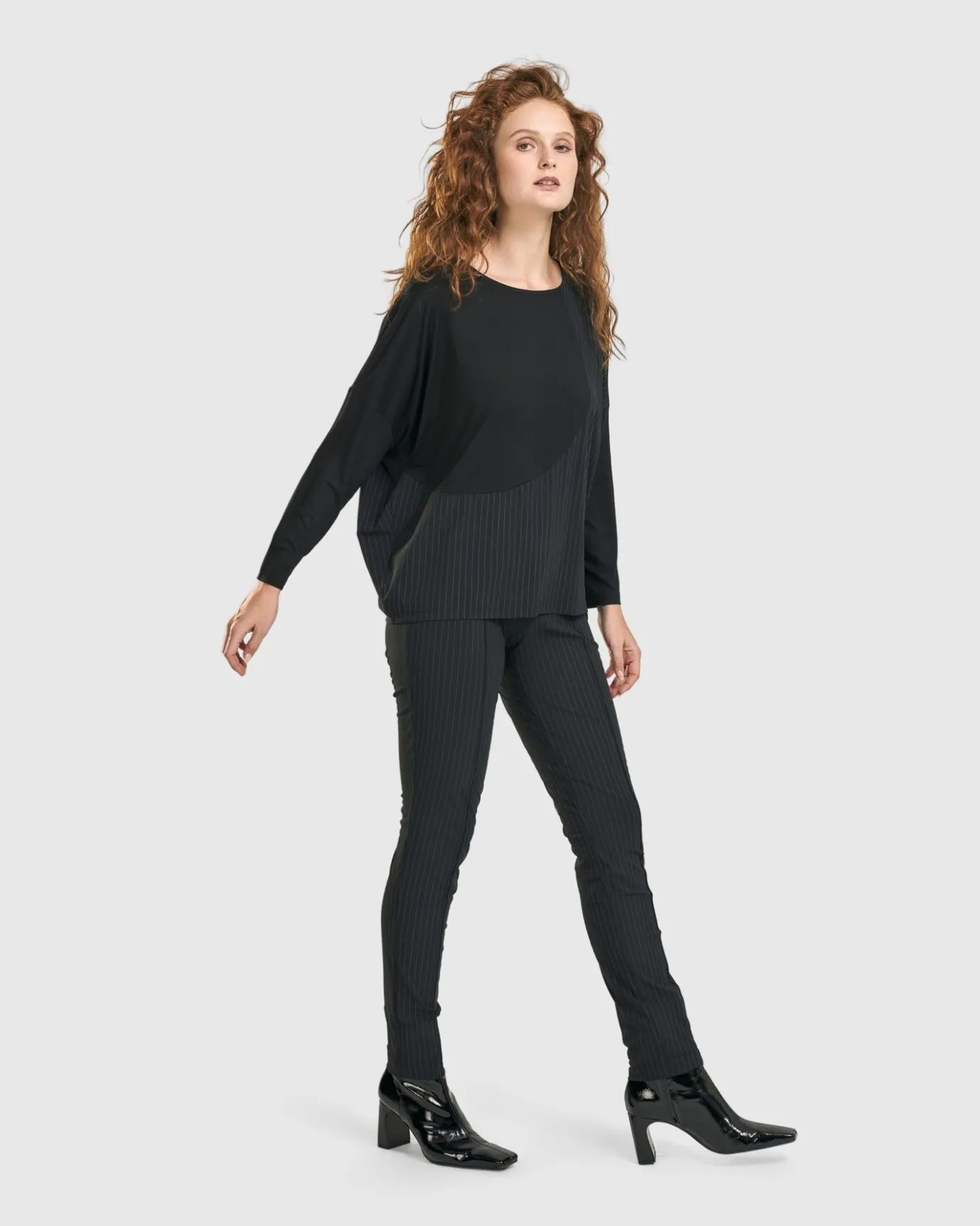 Women Alembika Pants & Skirts<Audrey Slim Pants, Pinstripes