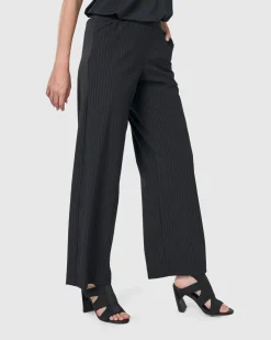 Women Alembika Pants & Skirts<Audrey Straight Leg Pants, Pinstripes