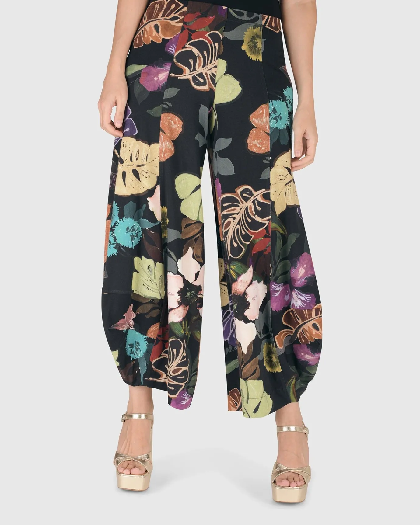 Women Alembika Plus<Bali Punto Pants, Leaves Multi