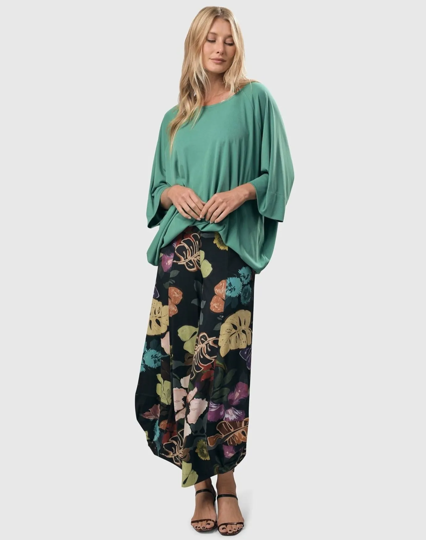 Women Alembika Plus<Bali Punto Pants, Leaves Multi
