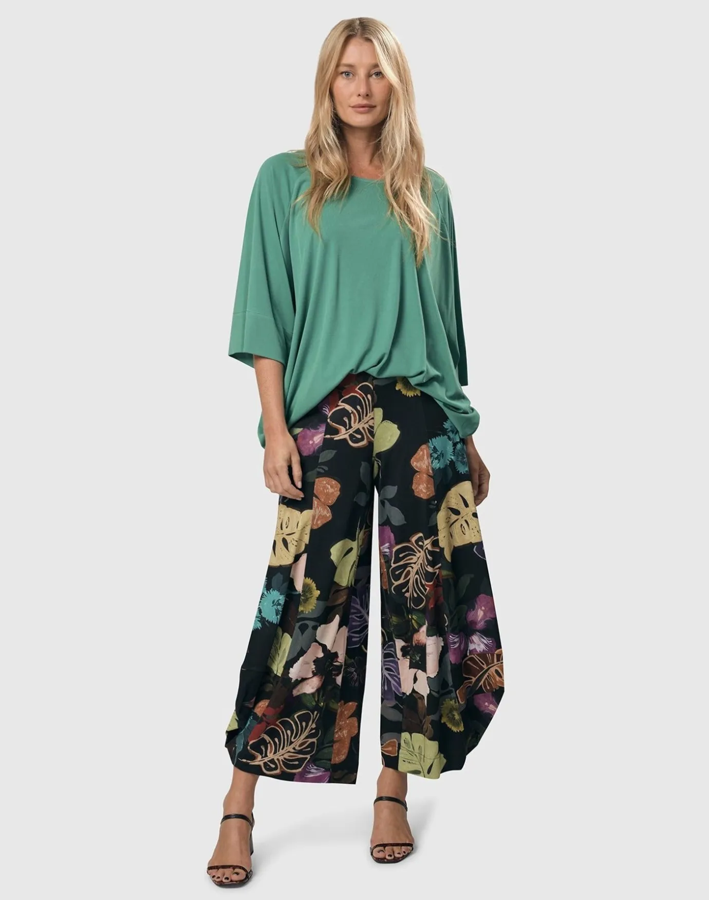 Women Alembika Plus<Bali Punto Pants, Leaves Multi