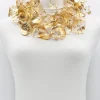 Women Alembika Accessories<Big Double Water Lily Necklace, Gold