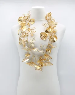 Women Alembika Accessories<Big Double Water Lily Necklace, Gold