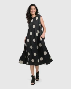 Women Alembika Plus<Bold Dot, Sleeveless Maxi Dress, Lace