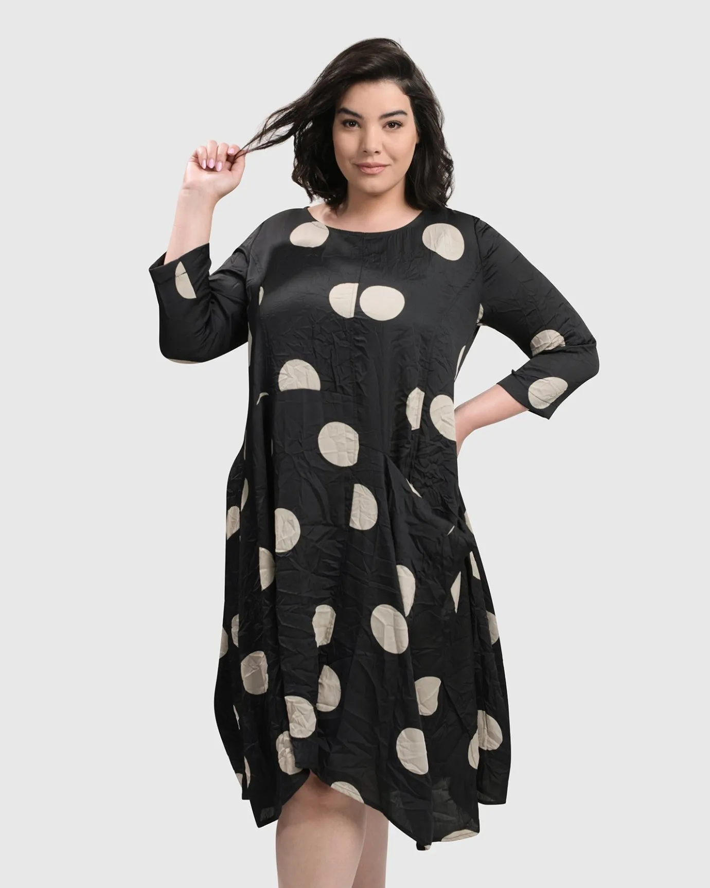 Women Alembika Plus<Bold Dot, Wonderful Dress, Moon