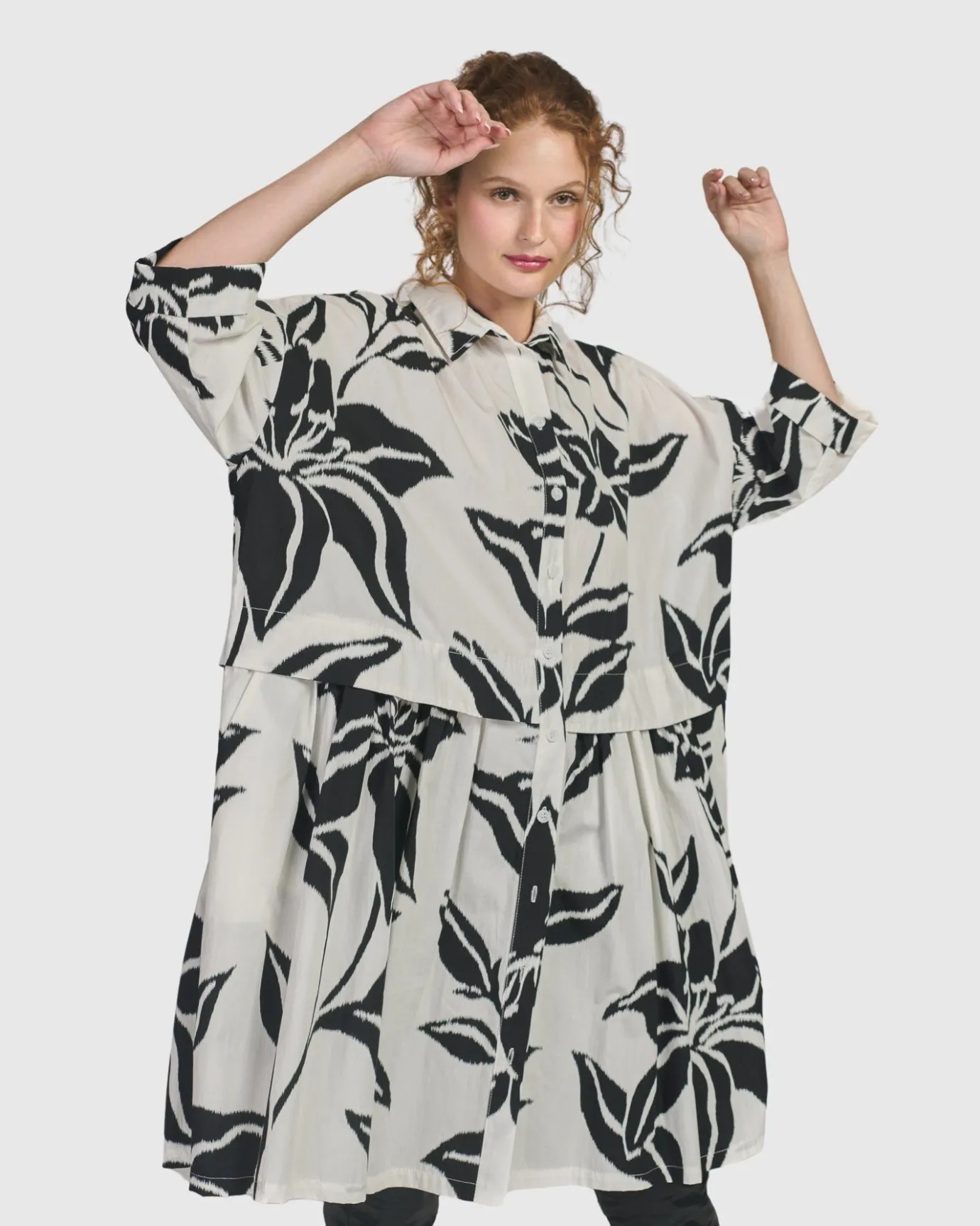 Women Alembika Plus<Botanica Oversized Babydoll Top, Lilly