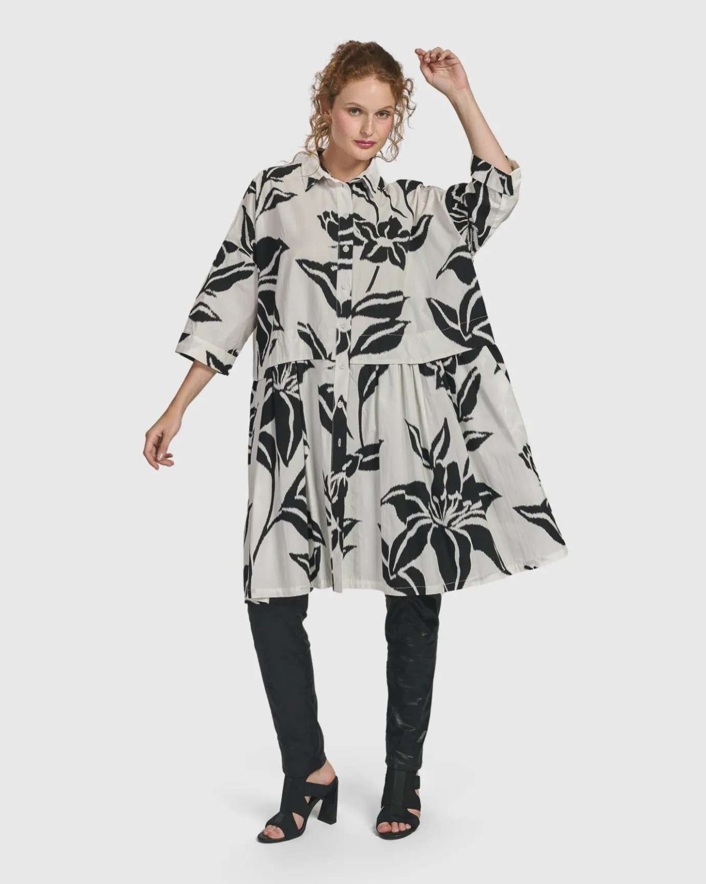 Women Alembika Plus<Botanica Oversized Babydoll Top, Lilly