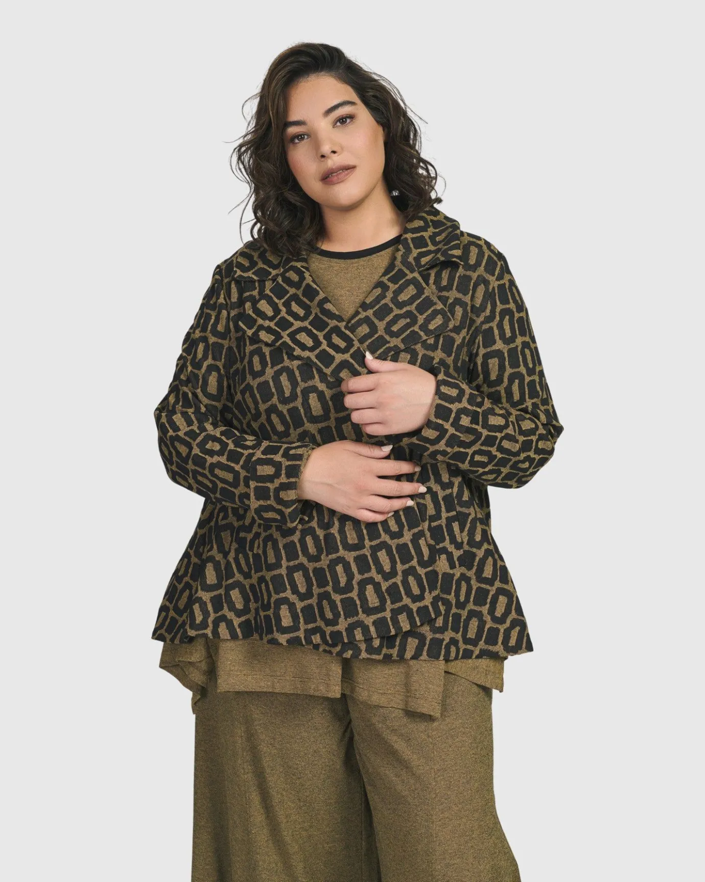 Women Alembika Jackets<Boutique Swing Jacket, Ochre