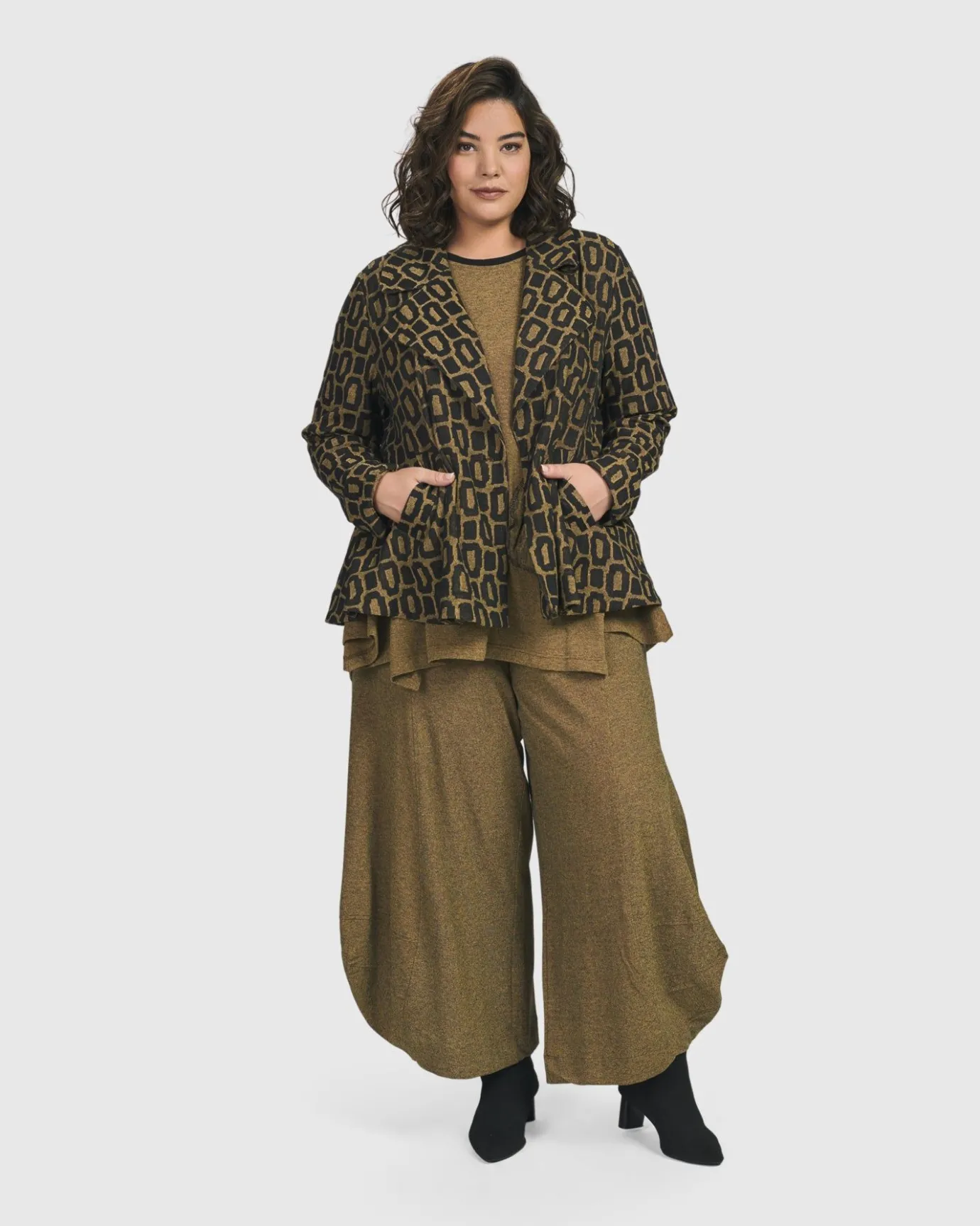 Women Alembika Jackets<Boutique Swing Jacket, Ochre