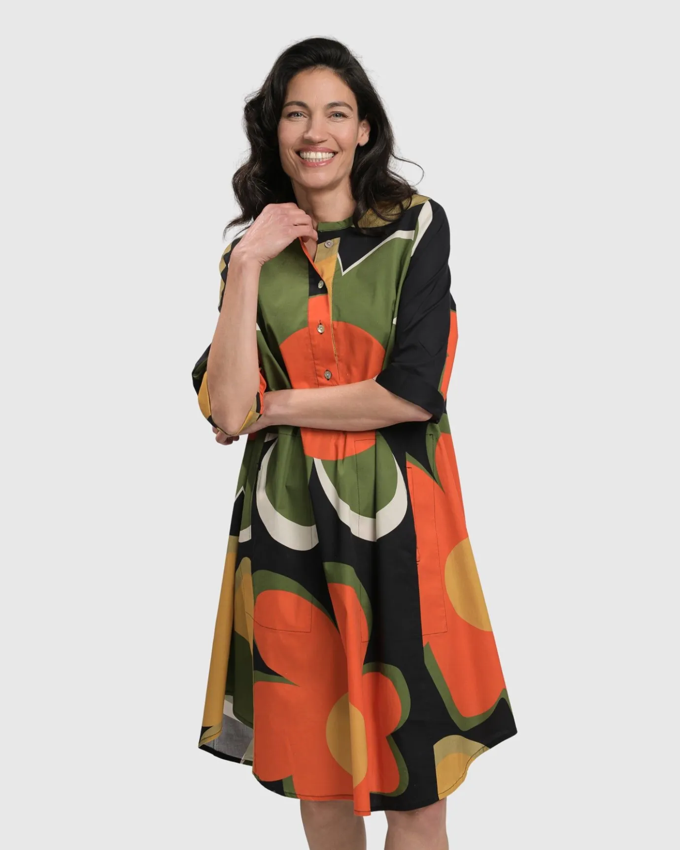 Women Alembika Plus<Brenda Oversized Shirt Dress, Floral