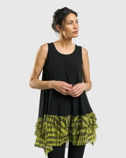 Women Alembika Plus<Busy Bee Sleeveless Tunic Top, Yellow