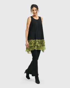 Women Alembika Plus<Busy Bee Sleeveless Tunic Top, Yellow