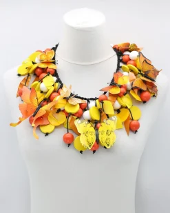 Women Alembika Accessories<Butterflies Necklace, Yellow & Orange