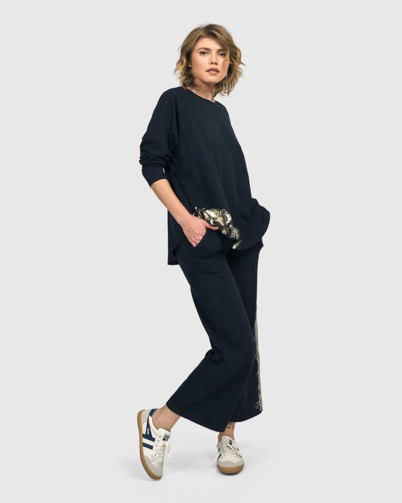 Women Alembika Plus<Calumet Relaxed Top, Navy