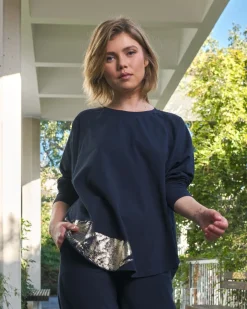 Women Alembika Tops & Tunics<Calumet Relaxed Top, Navy