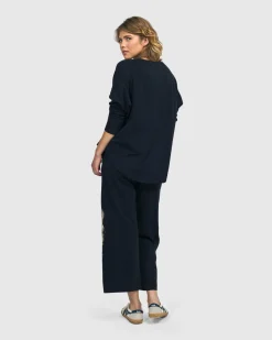 Women Alembika Tops & Tunics<Calumet Relaxed Top, Navy