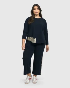 Women Alembika Tops & Tunics<Calumet Relaxed Top, Navy