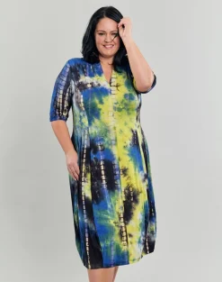 Women Alembika Dresses<Carla Cocoon Midi Dress, Tie Dye